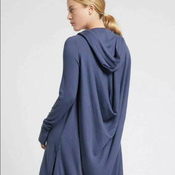 Athleta Harmony Wrap Long Sleeve Hooded Open Front Cardigan Sweater W1097 Sz S - Picture 4 of 12